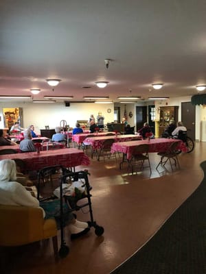 Residents enjoying an activity in a common area