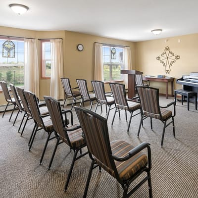 Interior view of a common area with chairs