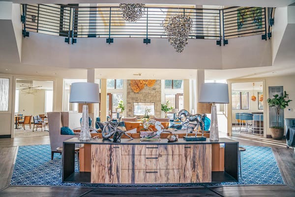 Bright and welcoming common area in the facility