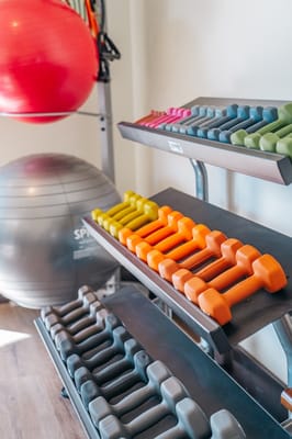Fitness equipment in a senior living facility