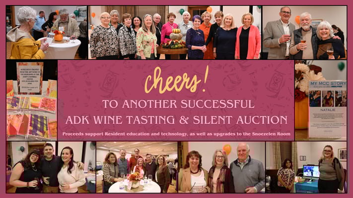 Residents and staff at a lively fundraising event