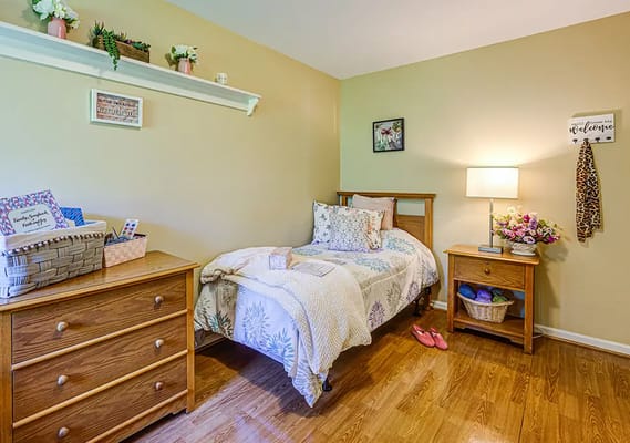 Cozy private resident room with welcoming decor