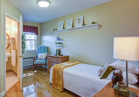 Cozy resident room with natural light and decor