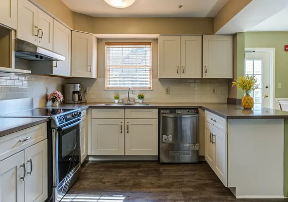 Modern kitchen in an assisted living facility