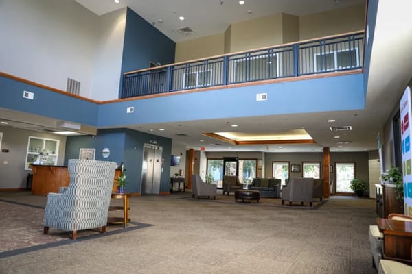 Interior view of a common area in a senior living facility