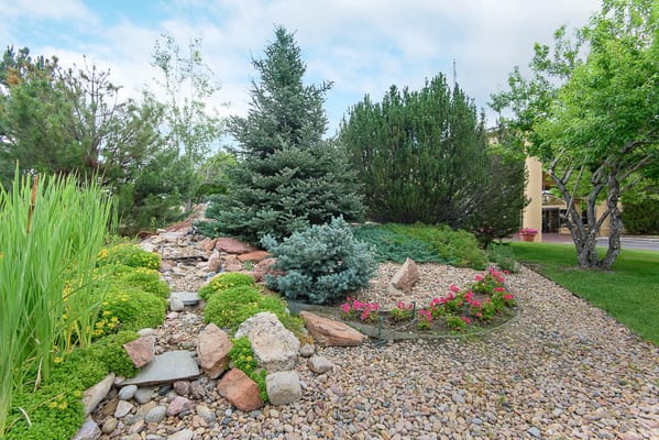Beautiful landscaped garden area at the facility