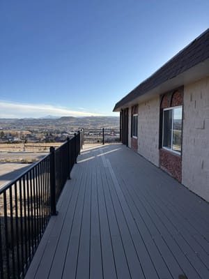 Deck area with a view overlooking the landscape