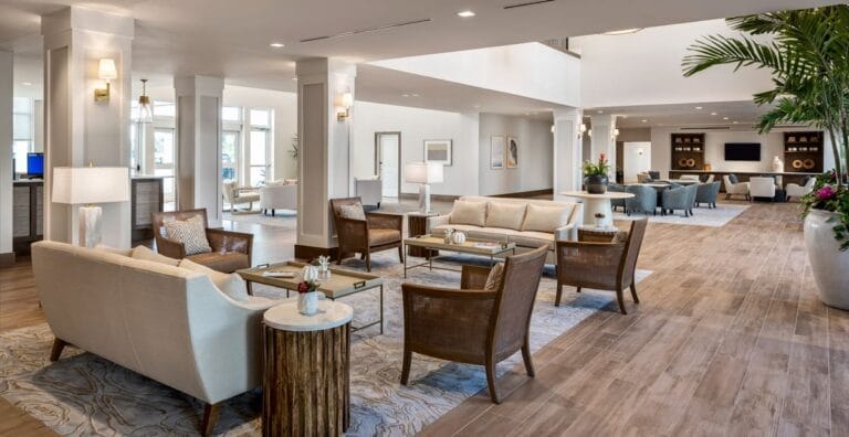 Bright and welcoming common area with comfortable seating