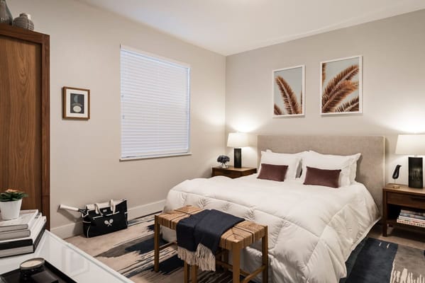 Cozy interior of a private resident room with decor