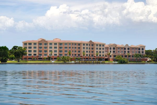 Exterior view of The Inn at Freedom Square by the water
