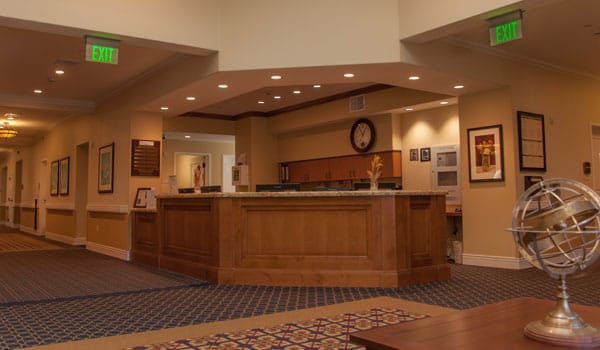 Interior view of a reception area in the facility