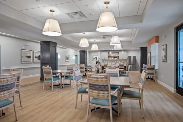 Bright dining room with spacious seating arrangements