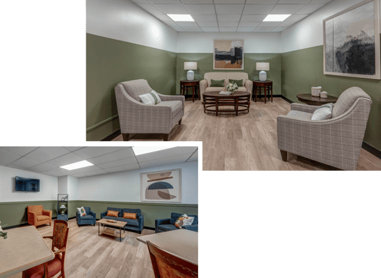 Common area with seating and decor