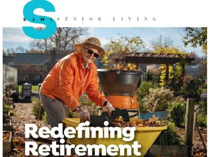 Senior resident gardening in autumn
