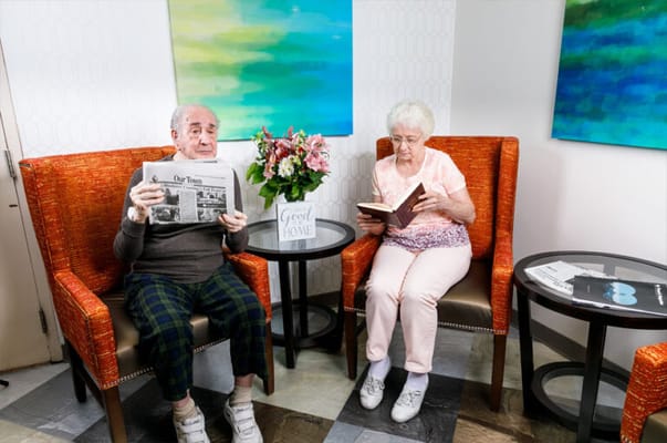 Residents enjoying leisure time in a common area