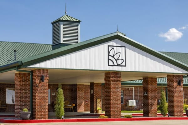 Front entrance of Homestead of Weatherford with architectural details