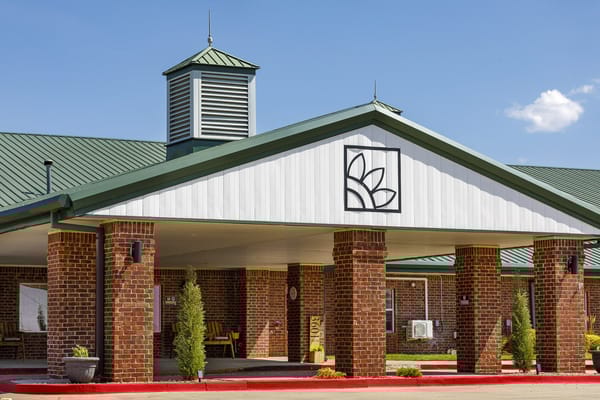 Front entrance of Homestead of Weatherford with architectural details
