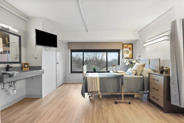 A bright and modern resident room with a view