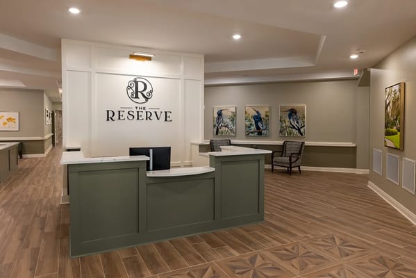 Interior view of The Reserve with reception area