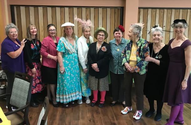 Residents dressed up for a themed event