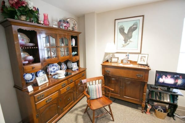 Cozy interior space with wooden furniture and decor