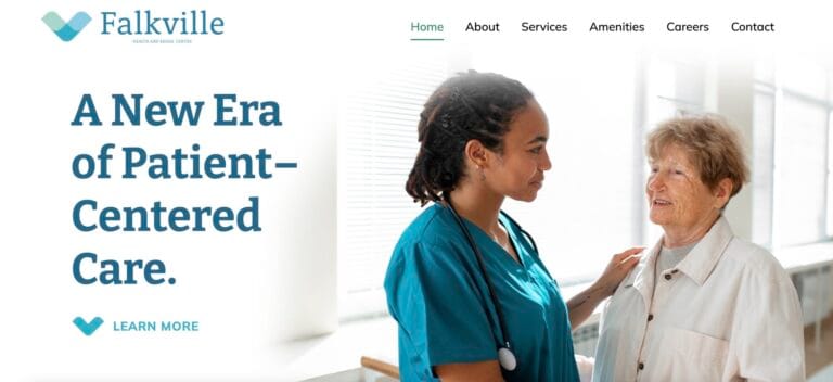 Nurse assisting a resident in a well-lit interior
