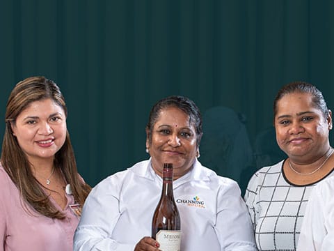 Staff members celebrating at Channing House