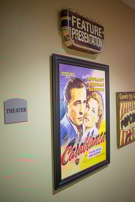Interior decor featuring a classic movie poster