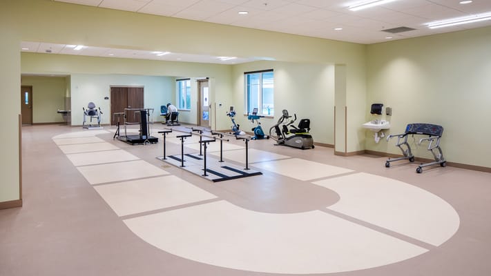 Interior view of a spacious therapy room