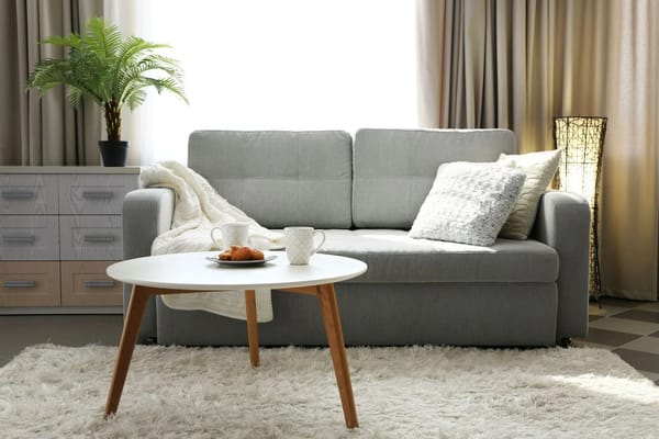 Cozy living room setup with a sofa and coffee table