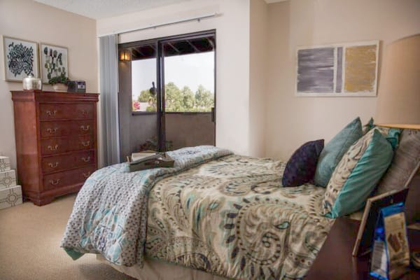 Cozy bedroom in a senior living facility