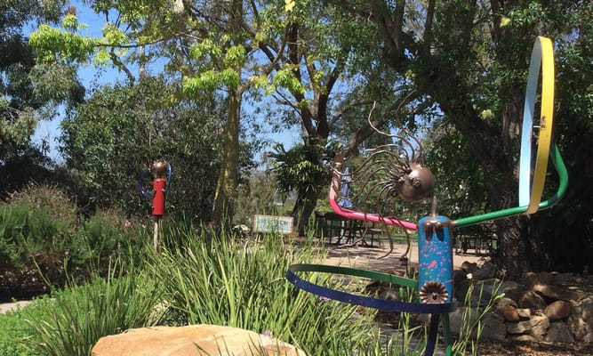 Art installation in a garden at Alta Vista Gardens