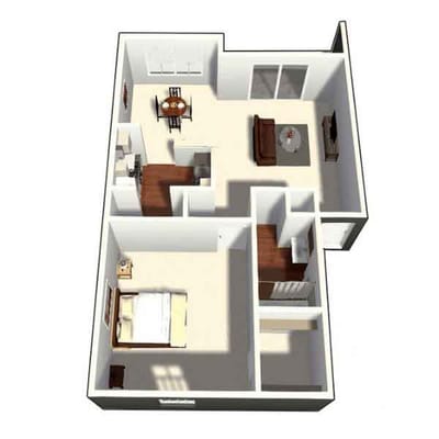 Floor plan layout of a living unit