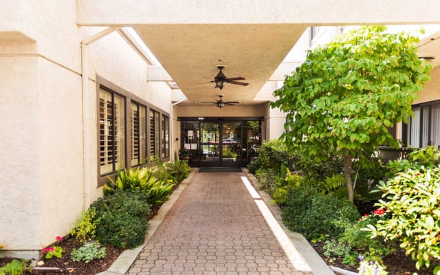 Pathway leading to the entrance of Moraga Royale