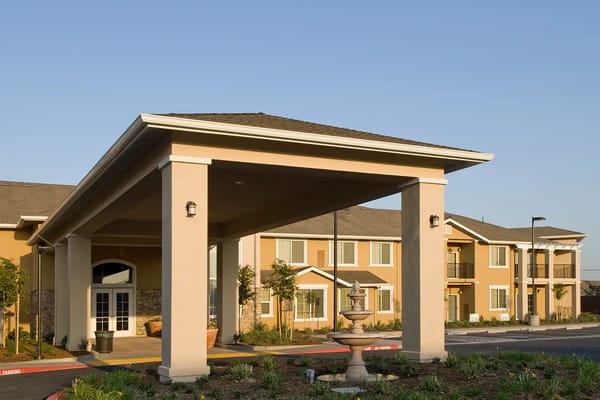 Exterior view of Manteca Assisted Living facility entrance