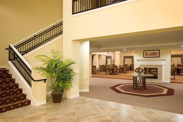 Interior view of a common area in assisted living facility