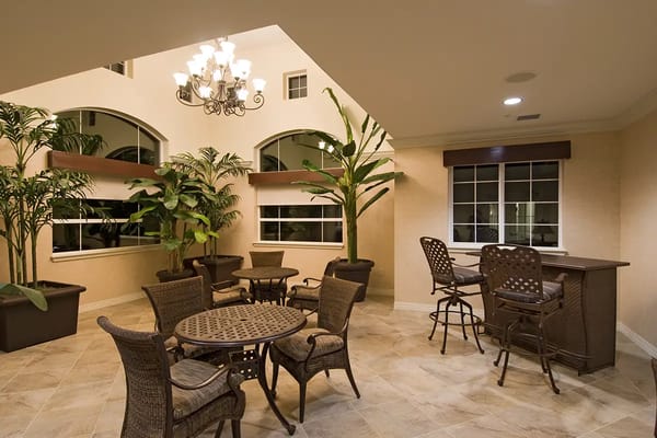 Interior common area with seating and plants