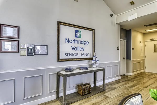 Interior view of the Northridge Valley Senior Living lobby
