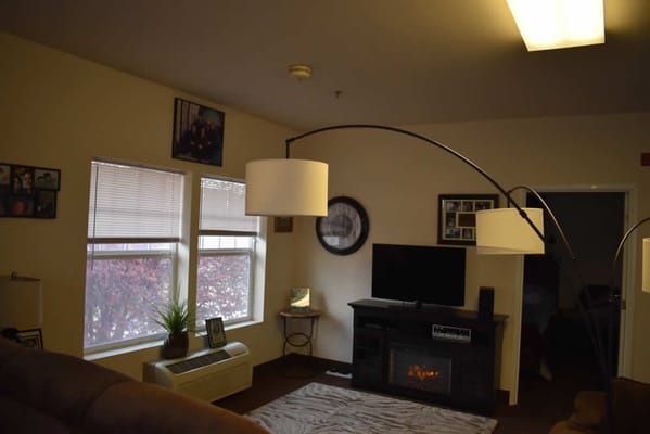 Cozy interior space with seating and decor