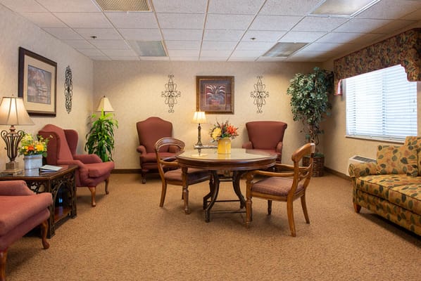 Cozy common area with seating and decor