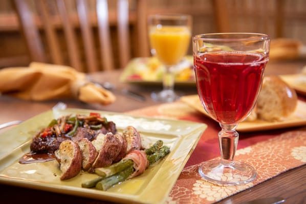 Delicious meal served in the dining area