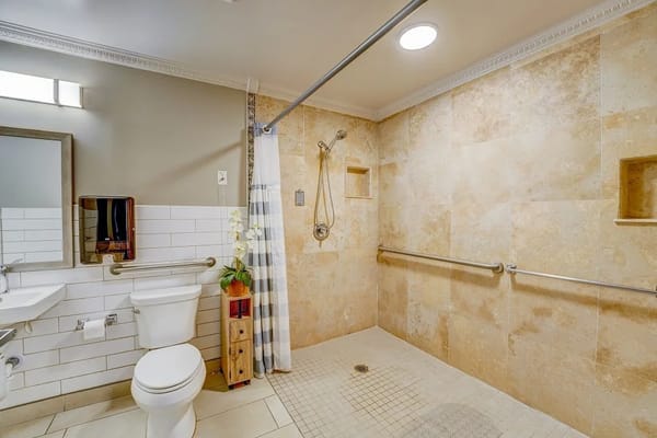 Accessible bathroom with safety features
