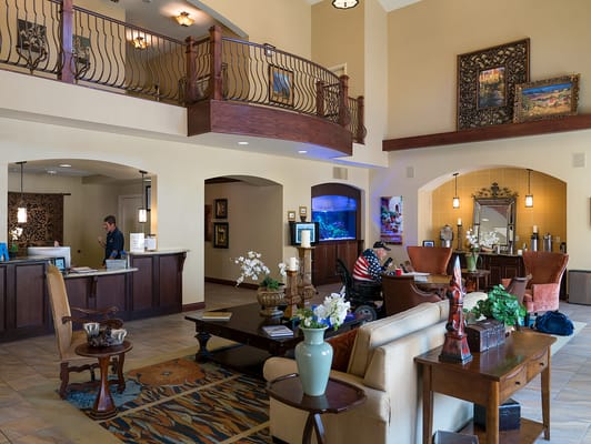 Interior lobby area with seating and decor