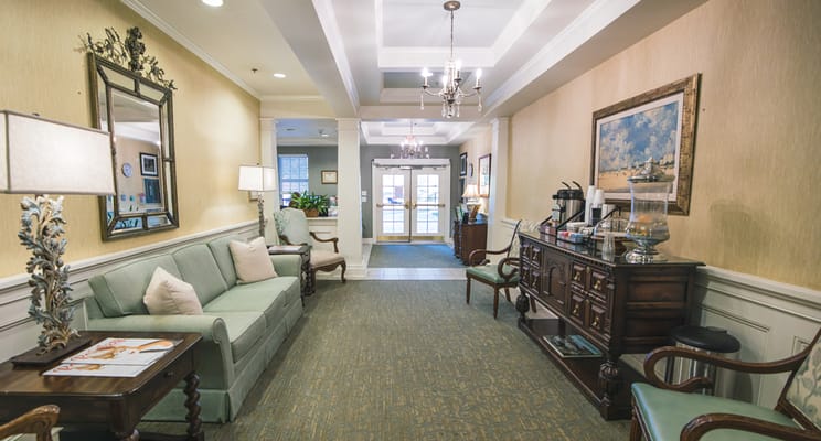 Interior view of a common area in a senior living facility