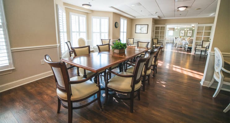 An inviting dining area with ample seating