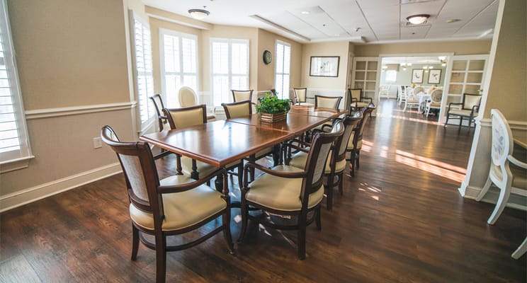 An inviting dining area with ample seating