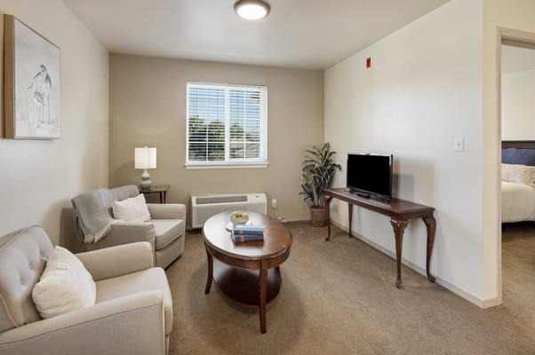 Cozy interior living room in a resident unit
