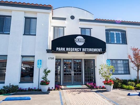 Front entrance of Park Regency Retirement Center