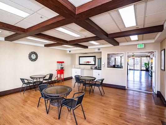 Common area with tables and seating
