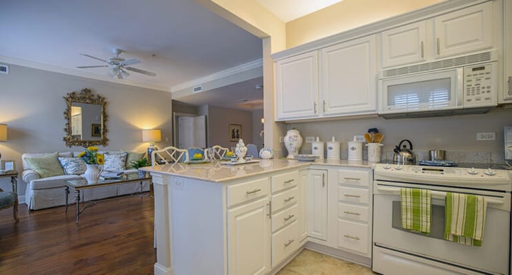 Bright kitchen area in a comfortable apartment